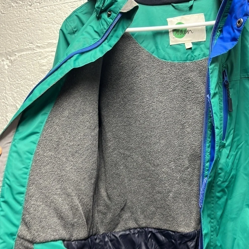 Boden Kids hooded Jacket size 13-14y green and blue